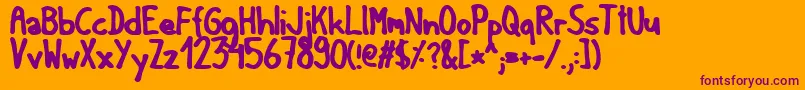 Gfmatildanormal Font – Purple Fonts on Orange Background