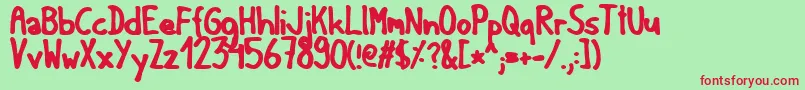 Gfmatildanormal Font – Red Fonts on Green Background