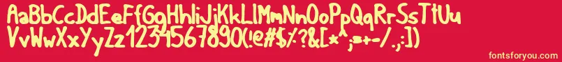 Gfmatildanormal Font – Yellow Fonts on Red Background