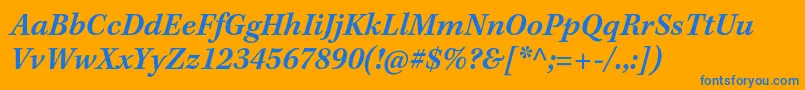 KeplerstdSemibolditcapt Font – Blue Fonts on Orange Background