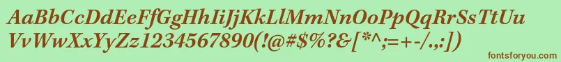 KeplerstdSemibolditcapt Font – Brown Fonts on Green Background