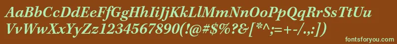 KeplerstdSemibolditcapt Font – Green Fonts on Brown Background