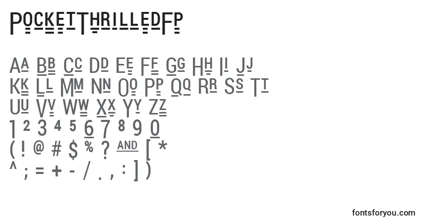 Шрифт PocketThrilledFp – алфавит, цифры, специальные символы