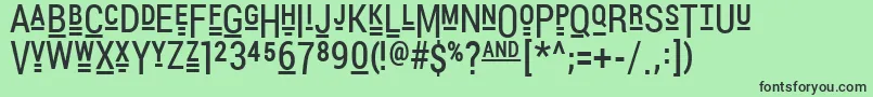 フォントPocketThrilledFp – 緑の背景に黒い文字