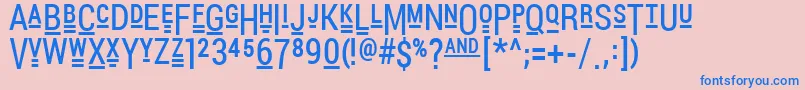 フォントPocketThrilledFp – ピンクの背景に青い文字
