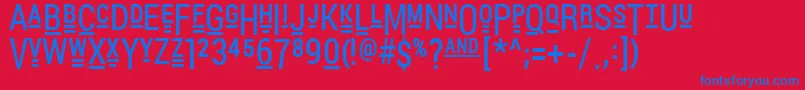 PocketThrilledFp Font – Blue Fonts on Red Background