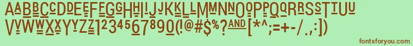 PocketThrilledFp Font – Brown Fonts on Green Background