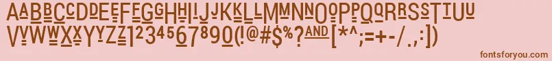 PocketThrilledFp-fontti – ruskeat fontit vaaleanpunaisella taustalla