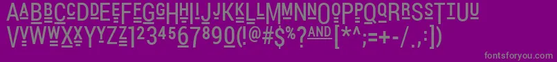 フォントPocketThrilledFp – 紫の背景に灰色の文字