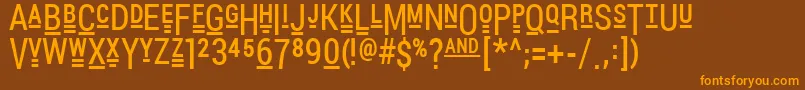 PocketThrilledFp Font – Orange Fonts on Brown Background
