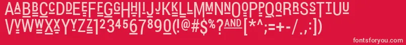 PocketThrilledFp Font – Pink Fonts on Red Background
