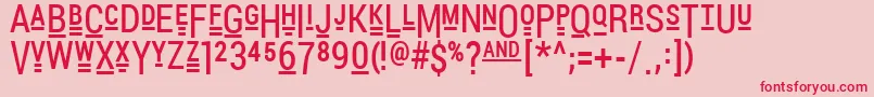 フォントPocketThrilledFp – ピンクの背景に赤い文字