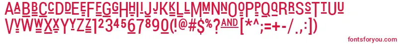 フォントPocketThrilledFp – 白い背景に赤い文字