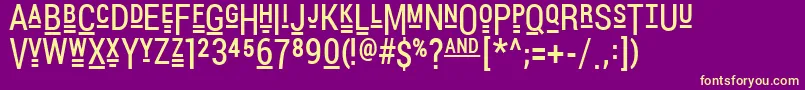 Шрифт PocketThrilledFp – жёлтые шрифты на фиолетовом фоне