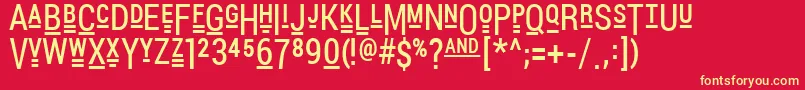 PocketThrilledFp Font – Yellow Fonts on Red Background