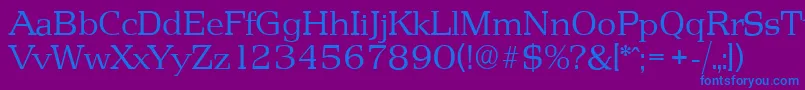 PenthouseserialLightRegular Font – Blue Fonts on Purple Background