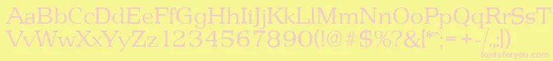 PenthouseserialLightRegular Font – Pink Fonts on Yellow Background