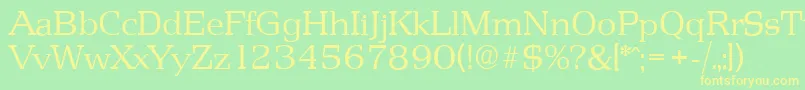 PenthouseserialLightRegular Font – Yellow Fonts on Green Background