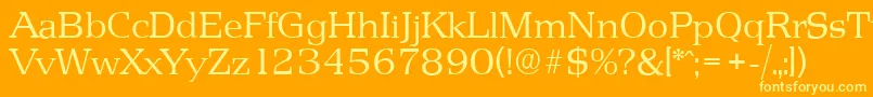 PenthouseserialLightRegular Font – Yellow Fonts on Orange Background