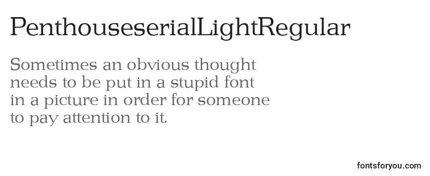 Review of the PenthouseserialLightRegular Font