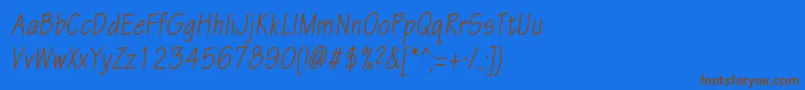 EskiztwocondcItalic Font – Brown Fonts on Blue Background