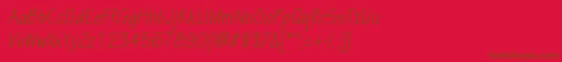 EskiztwocondcItalic Font – Brown Fonts on Red Background