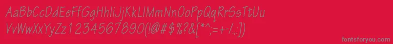 EskiztwocondcItalic Font – Gray Fonts on Red Background