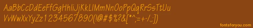 EskiztwocondcItalic Font – Orange Fonts on Brown Background