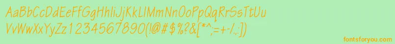 EskiztwocondcItalic Font – Orange Fonts on Green Background