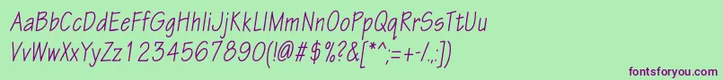 EskiztwocondcItalic Font – Purple Fonts on Green Background