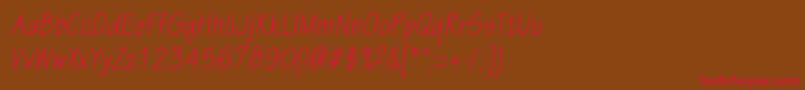 EskiztwocondcItalic Font – Red Fonts on Brown Background
