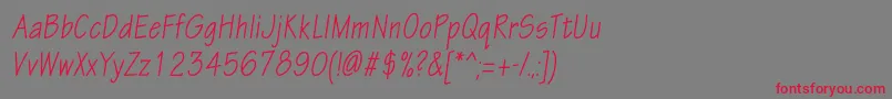 EskiztwocondcItalic Font – Red Fonts on Gray Background