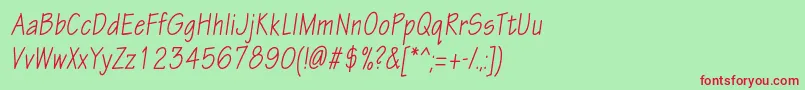Шрифт EskiztwocondcItalic – красные шрифты на зелёном фоне