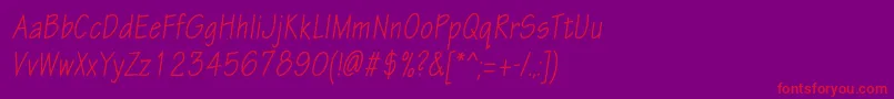 EskiztwocondcItalic Font – Red Fonts on Purple Background