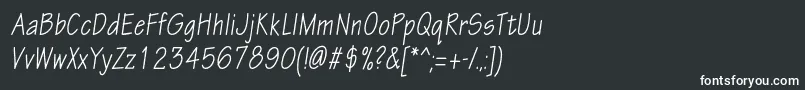 EskiztwocondcItalic Font – White Fonts on Black Background