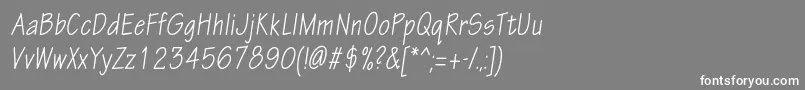 EskiztwocondcItalic Font – White Fonts on Gray Background