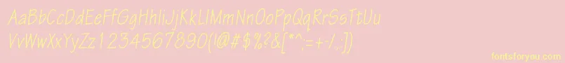 EskiztwocondcItalic Font – Yellow Fonts on Pink Background