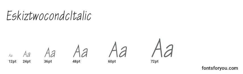 Размеры шрифта EskiztwocondcItalic
