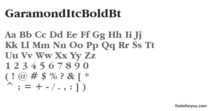 Fuente GaramondItcBoldBt - alfabeto, números, caracteres especiales