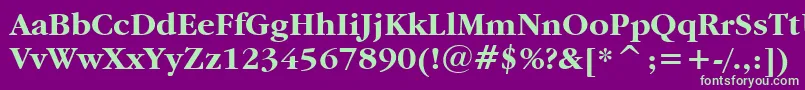 GaramondItcBoldBt Font – Green Fonts on Purple Background