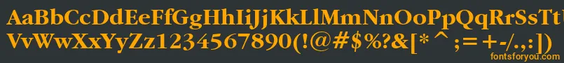 GaramondItcBoldBt-fontti – oranssit fontit mustalla taustalla