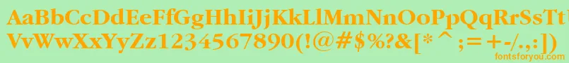 GaramondItcBoldBt Font – Orange Fonts on Green Background