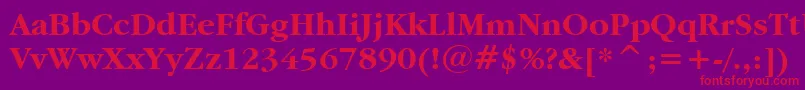 フォントGaramondItcBoldBt – 紫の背景に赤い文字