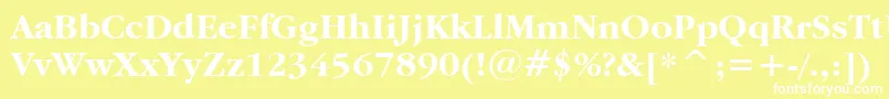 フォントGaramondItcBoldBt – 黄色い背景に白い文字