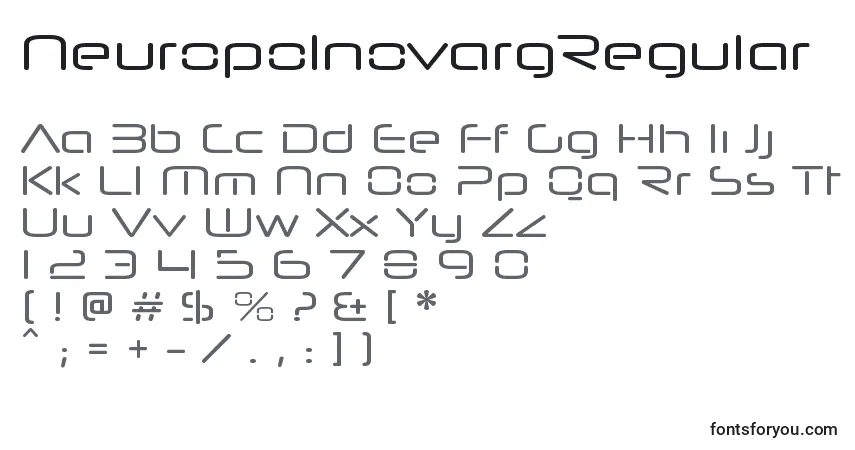 Fuente NeuropolnovargRegular - alfabeto, números, caracteres especiales
