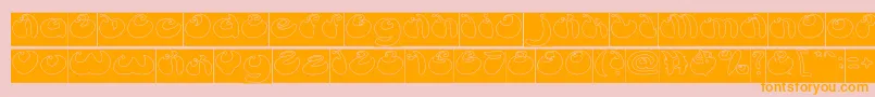 ButterflyHollowInverse Font – Orange Fonts on Pink Background