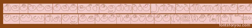 ButterflyHollowInverse Font – Pink Fonts on Brown Background
