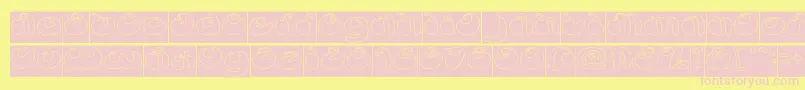 ButterflyHollowInverse Font – Pink Fonts on Yellow Background