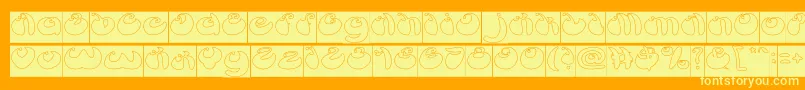 ButterflyHollowInverse Font – Yellow Fonts on Orange Background