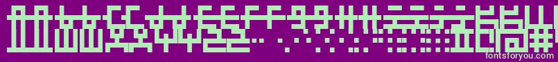 フォントMiscup – 紫の背景に緑のフォント